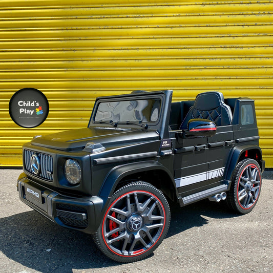 Kids Electric LIMITED EDITION 12v Mercedes G63 G Wagon SATIN MATT BLACK EDITION Upgraded leather seat & rubber wheels COMPACT