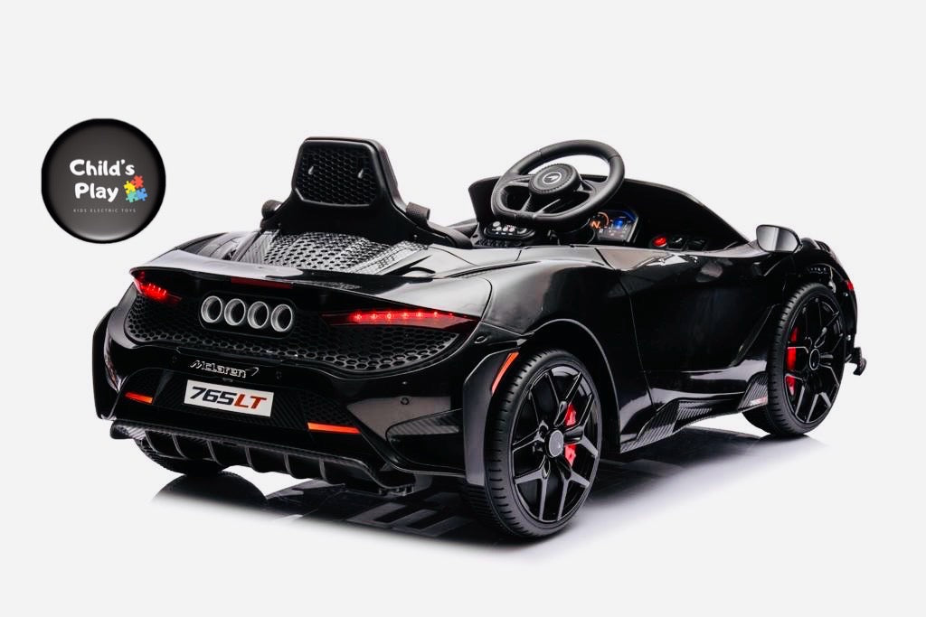 Licensed Mclaren 765LT Electric 12V Kids Ride on Toy Car With Remote - Metallic BLACK