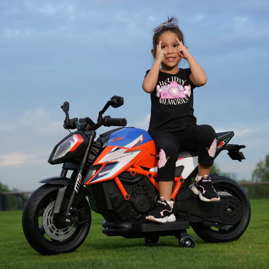 Officially Licensed KTM Superduke 12v Electric Ride On Kids Motor Bike with Stabilizers - Choice of x4 Colours