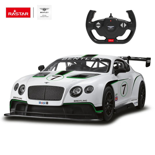 Rastar RC 1:14 Bentley Continental GT3 Kids Remote Control Toy Car - White
