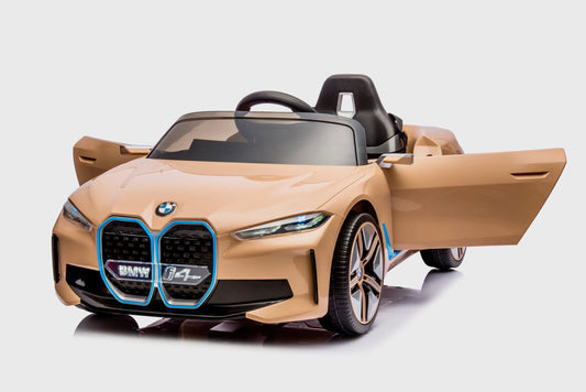 Licensed BMW i4 Electric 12V Kids Ride on Toy Car With Remote UPGRADED - GOLD