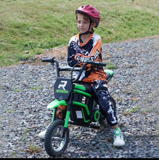 24V Electric Motorbike with Twist Grip Throttle, Music, Horn, 12" Pneumatic Tyres, Choice of x3 Colours