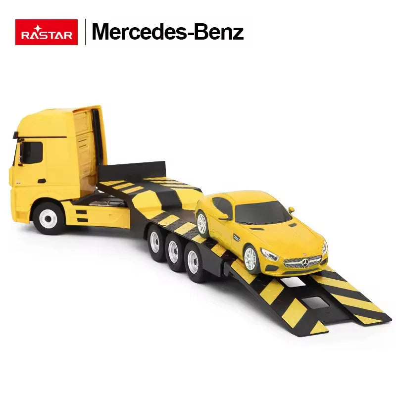 Rastar RC 1:26 Scale Mercedes-Benz Actros Truck and Toy Car with Remote - Choice of x2 Colours