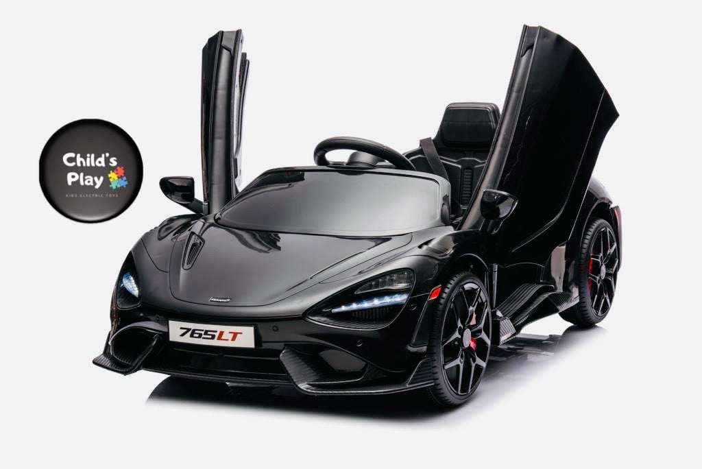 Licensed Mclaren 765LT Electric 12V Kids Ride on Toy Car With Remote - Metallic BLACK