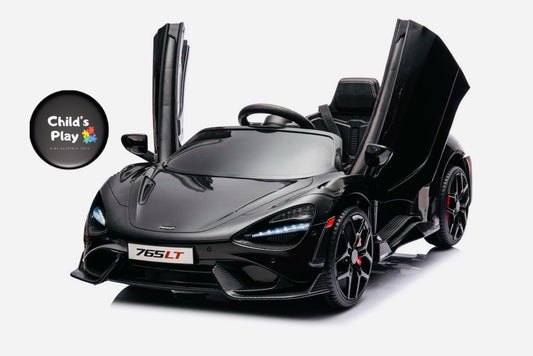 Licensed Mclaren 765LT Electric 12V Kids Ride on Toy Car With Remote - Metallic BLACK