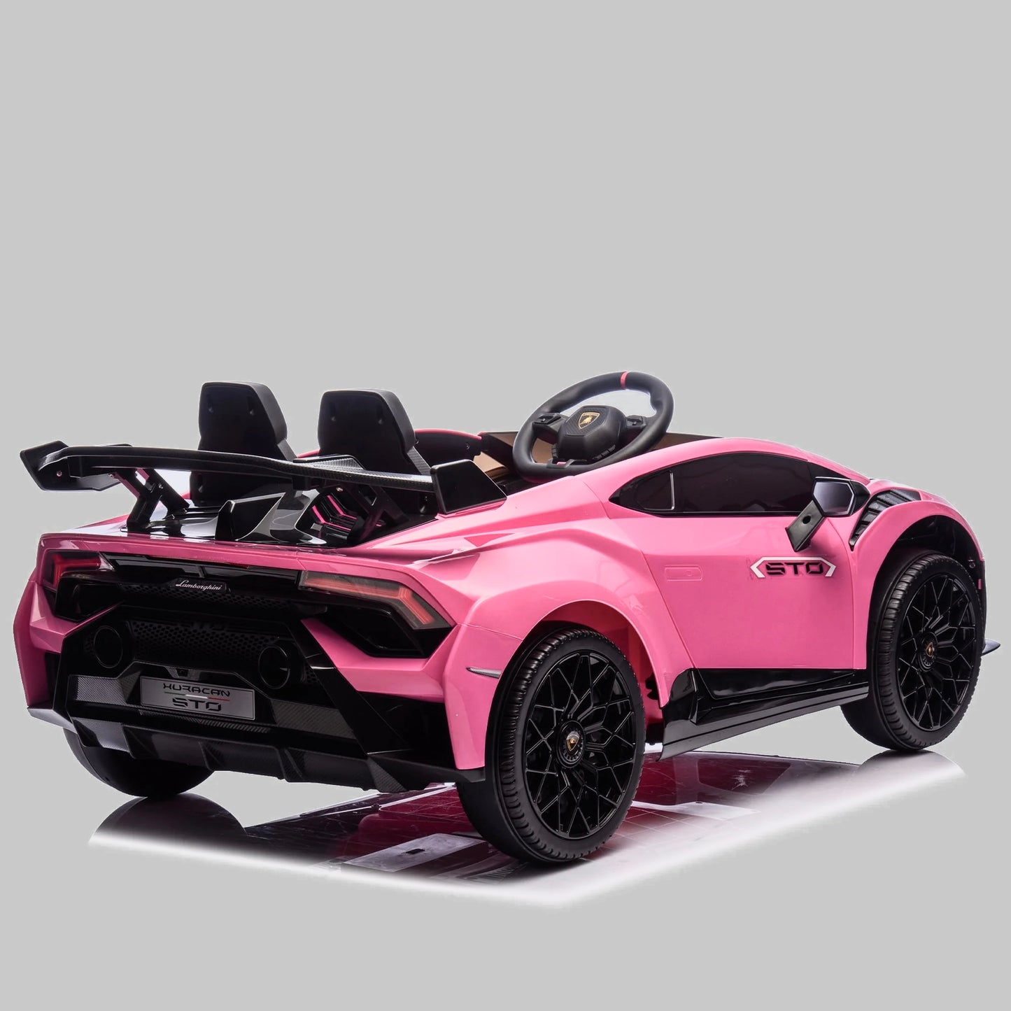 Licensed Lamborghini Huracan STO 24v DRIFT MODE Kids Electric Ride on Car PINK