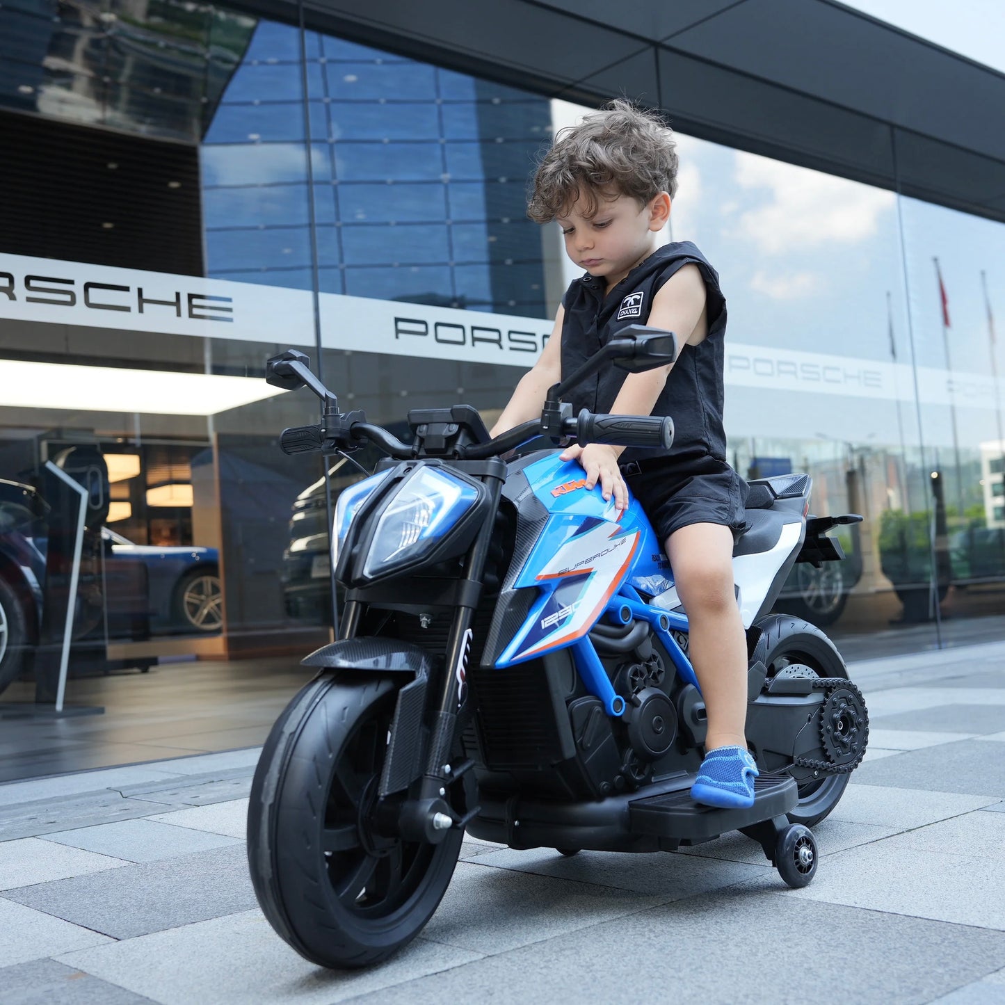 Officially Licensed KTM Superduke 12v Electric Ride On Kids Motor Bike with Stabilizers - Choice of x4 Colours
