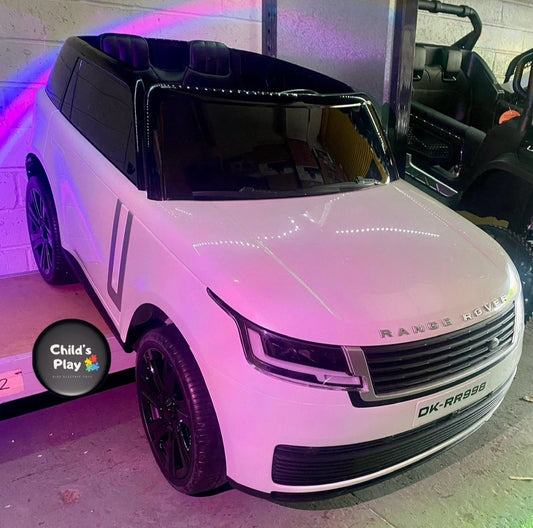 Range Rover NEW SHAPE Two Seater 24V Kids Ride on Car with Parent Remote MP4 touchscreen - FROST WHITE