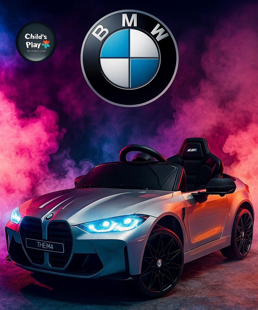 Licensed BMW M4 Competition 12v UPGRADED SPEC EVA Rubber Wheels