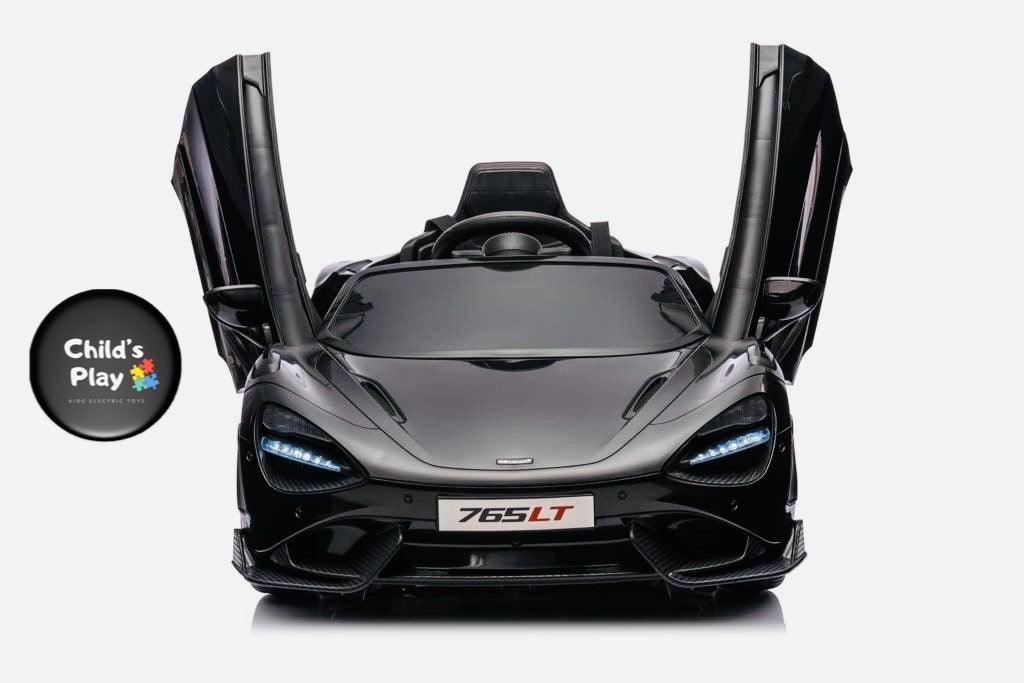 Licensed Mclaren 765LT Electric 12V Kids Ride on Toy Car With Remote - Metallic BLACK