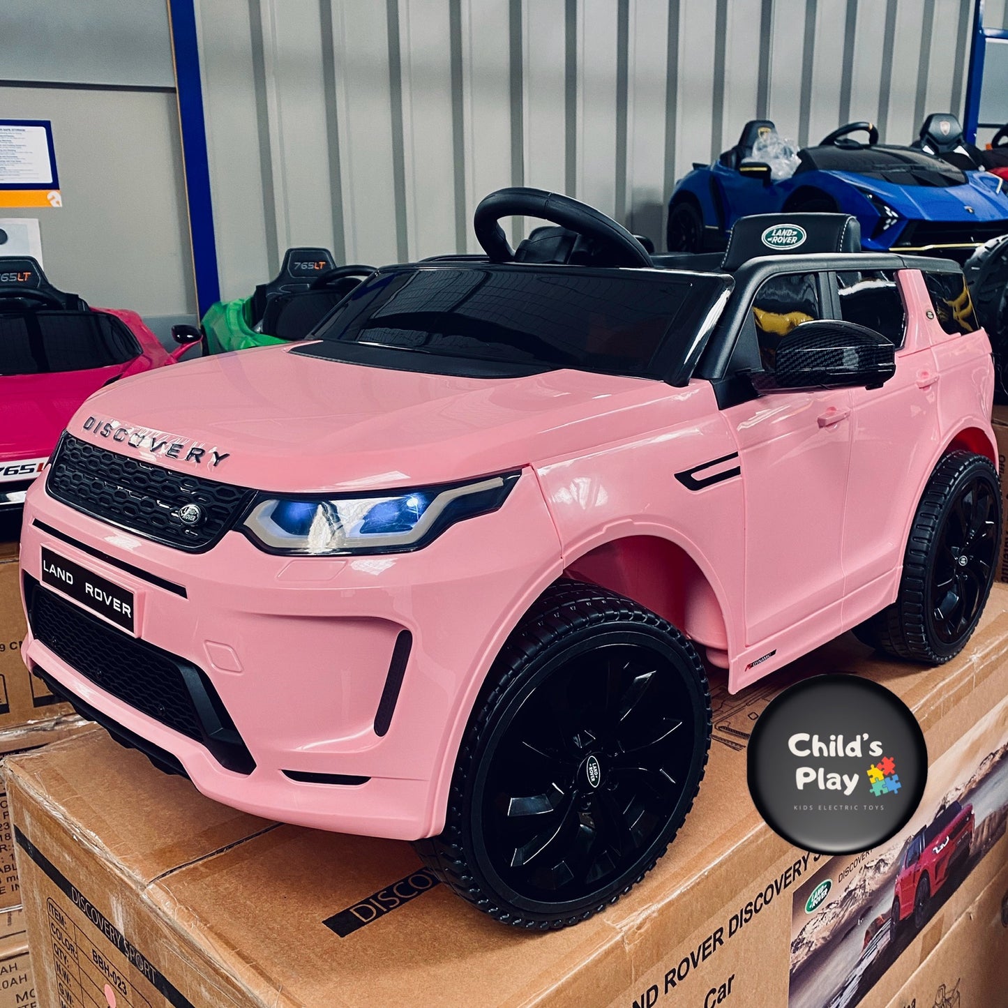 Licensed Range Discovery Sport 12v Kids Ride on Car with Remote -BABY PINK