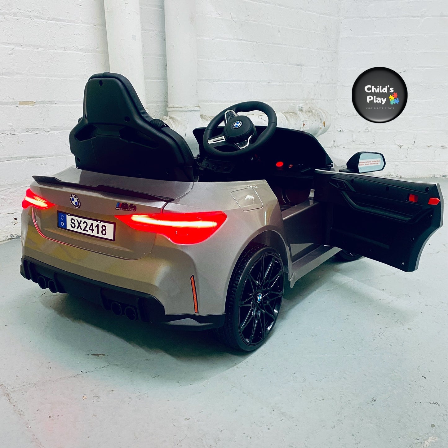 Licensed BMW M4 Competition 12v UPGRADED SPEC EVA Rubber Wheels