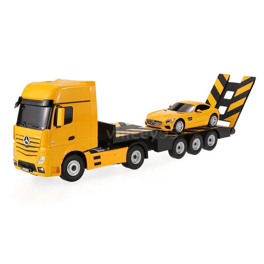 Rastar RC 1:26 Scale Mercedes-Benz Actros Truck and Toy Car with Remote - Choice of x2 Colours